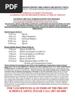 Disney World Shuttle Schedule - Radissoon Lake Buena Vista Hotel