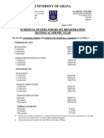 University of Ghana: Schedule of Fees For Re-Sit Registration 2013/2014 ACADEMIC YEAR