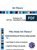Set Theory: Professor Orr CPT120 Quantitative Analysis I