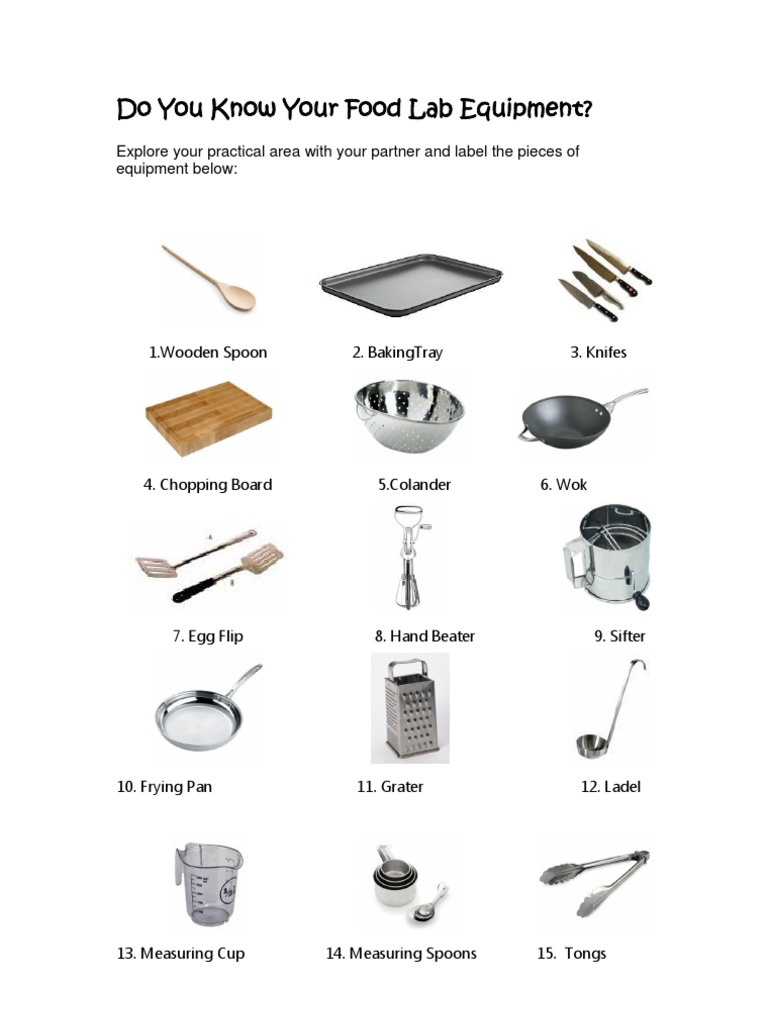 Essential Food Lab Equipment Guide | PDF | Cooking, Food & Wine | Home ...