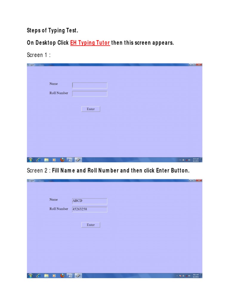 How to Use EH Typing Tutor Test | PDF | Career & Growth | Games ...