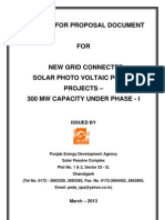 RFP for 300 MW Grid Connected Solar Projects in Punjab