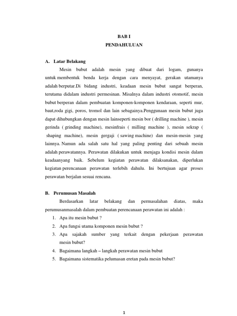 Makalah Mesin Bubut Dan Fungsinya PDF