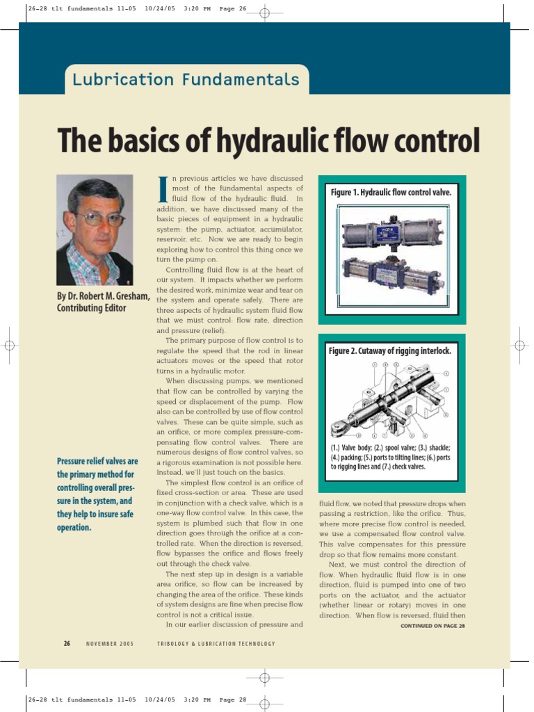 The Basics of Hydraulic Flow Control Lubrication Fundamentals PDF
