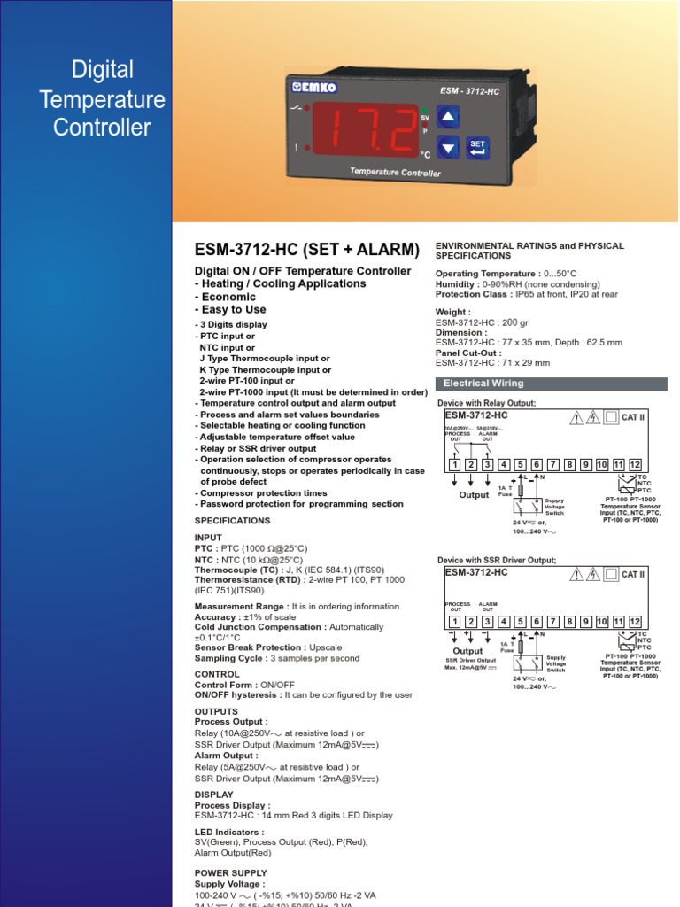 Emko Esm3712hcen | PDF | Thermocouple | Electromagnetism