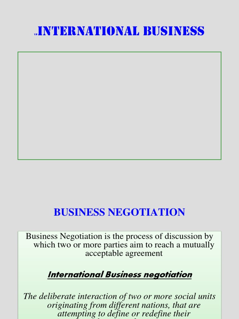International Business Negotiation Guide | PDF