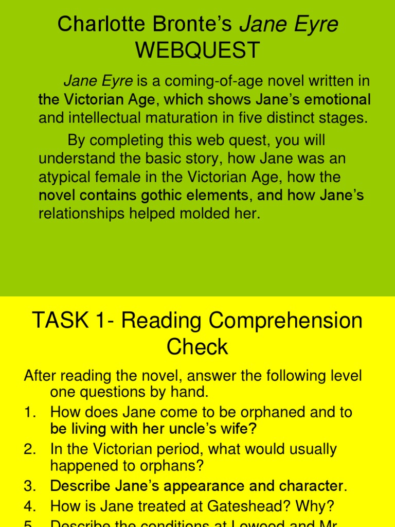 Jane Eyre PDF Jane Eyre Gothic Fiction
