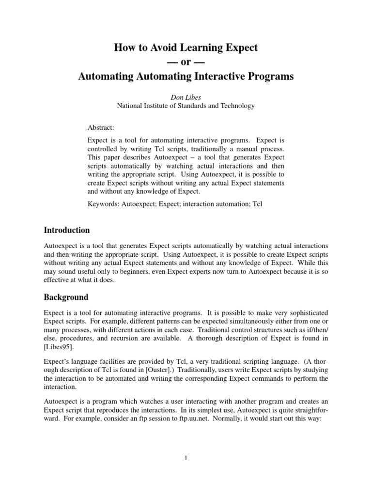 Auto Expect | PDF | Scripting Language | Computer Programming