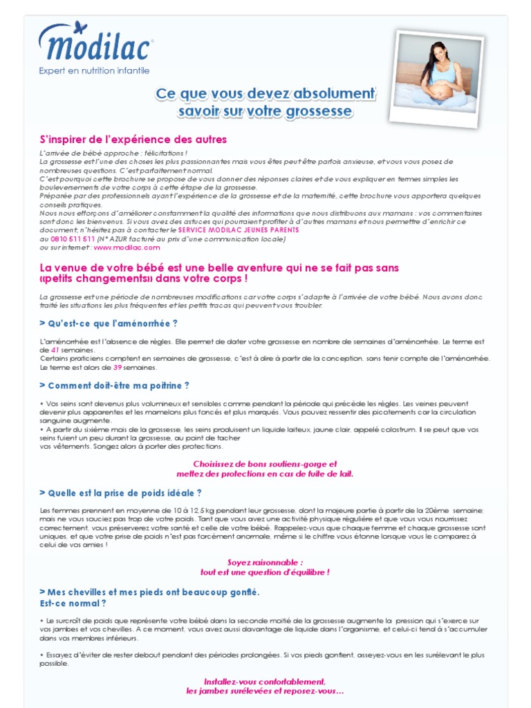 Ce Que Vous Devez Absolument Savoir Sur Votre Grossesse | PDF