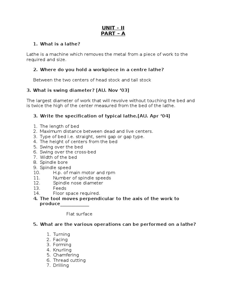 Unit - 2 | PDF | Crafts | Metalworking