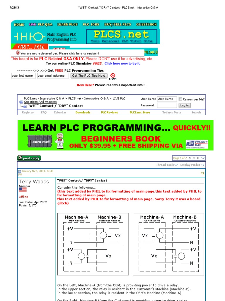 wet and dry contacts Relay Forum