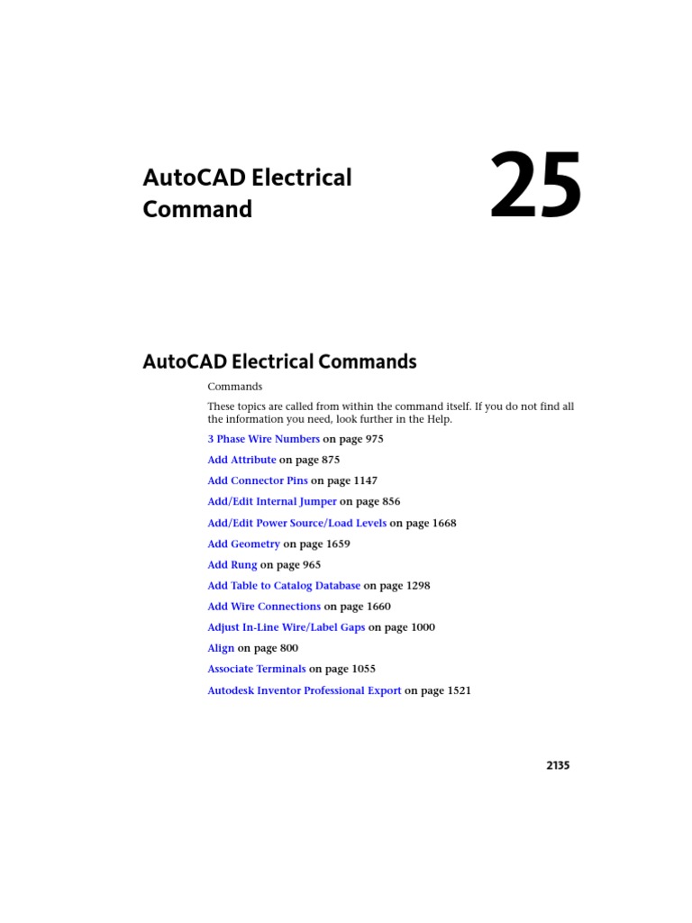AutoCAD Electrical Command Guide | PDF | Electrical Connector ...