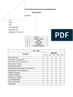 Checklist for Evaluating Teaching Materials (Likert Scale