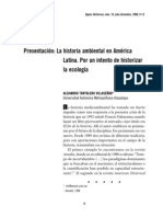 Tortolero - La Historia Ambiental en America Latina. Por Un Intento de Historizar La Ecologia