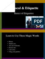 Protocol & Etiquette: Basics of Etiquettes