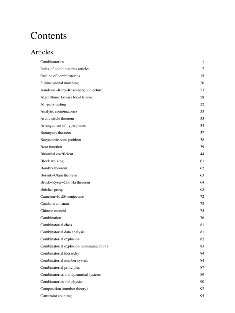 Combinatorics Wikipedia, PDF, Combinatorics