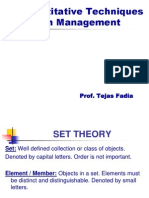 Quantitative Techniques in Management - Set Theory