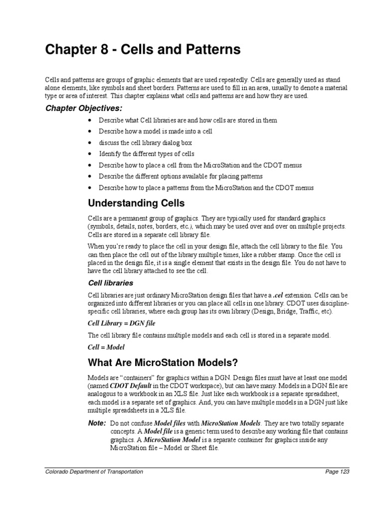 MicroStation ReferenceChapter08 MS Cells and Patterns Library