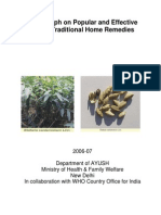 Traditional Medicine Monograph on Popular Home Remedies