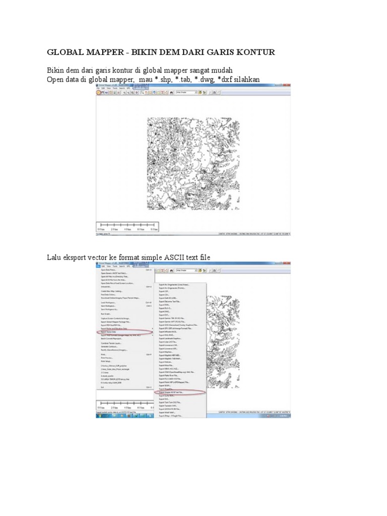 Membuat DEM dari Garis Kontur di Global Mapper | PDF