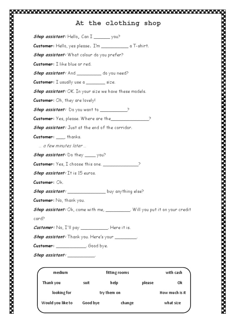 Clothing Shop Interaction Guide | PDF