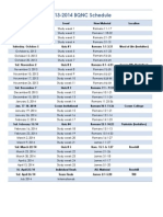 BQNC Schedule