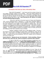 Overview of House Joint Resolution 192 | PDF | Treaty | Federal Reserve