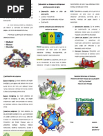 Tríptico sobre la Basura y Reciclaje | PDF | Residuos | Vertedero