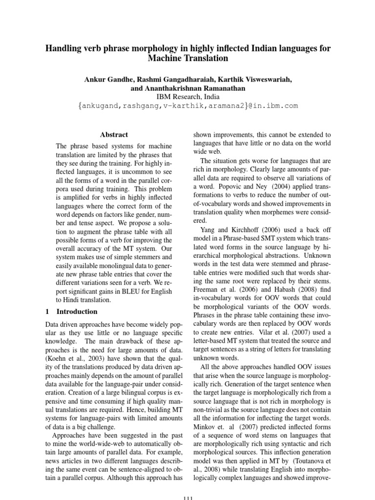 Verb Phrase Morphology Pdf Morphology Linguistics English Language