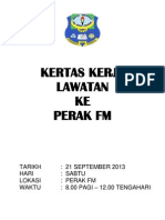 Kertas Kerja Lawatan Ke Perak Fm