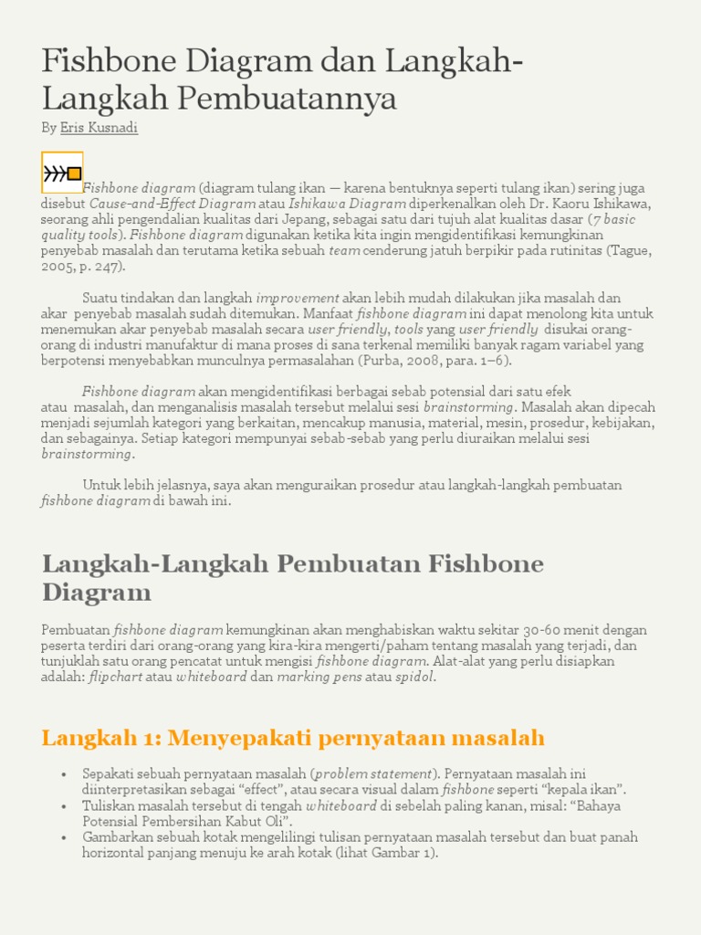 Fishbone Diagram Dan Langkah Langkah Pembuatannya Blog Eris Pdf