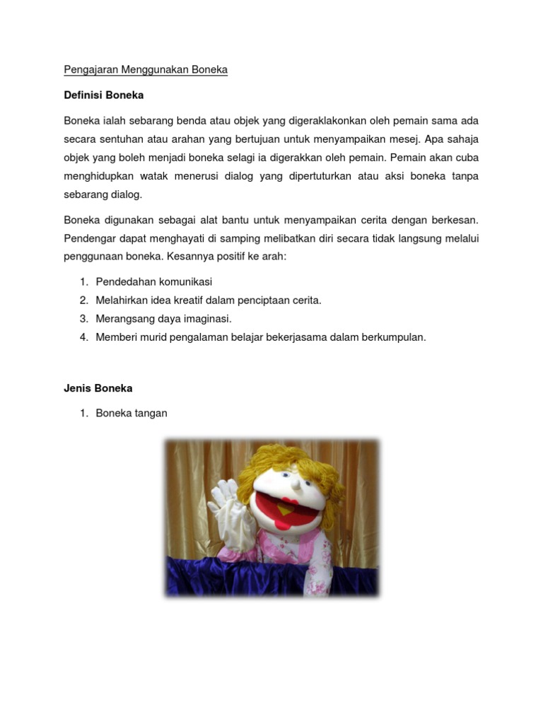Pengajaran Menggunakan Boneka Pdf