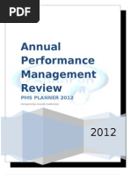 Annual Performance Management Review: Pms Planner 2012