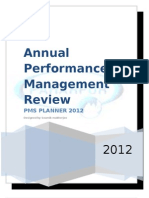 Annual Performance Management Review: Pms Planner 2012
