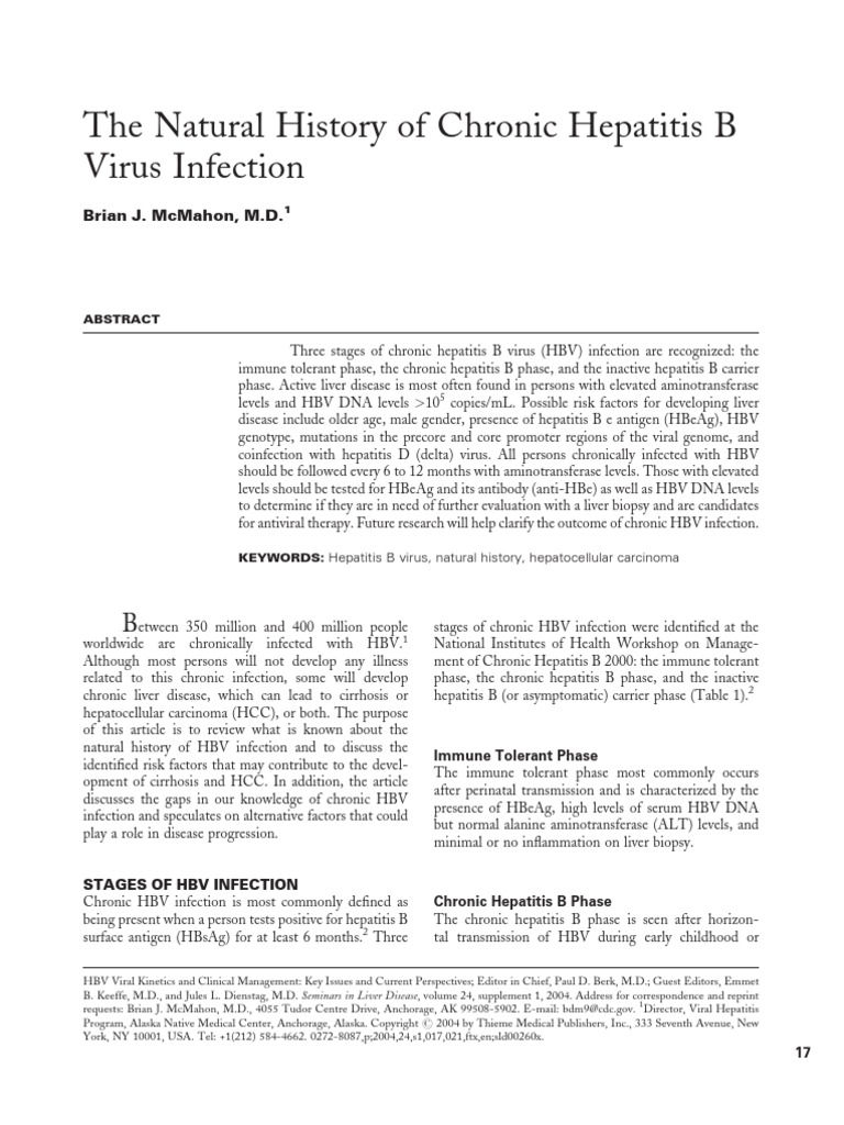 The Natural History of Chronic Hepatitis B | PDF | Hepatitis B | Hepatitis