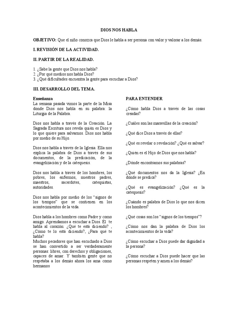 Cómo Dios Nos Habla Hoy | PDF | Misa (liturgia) | Oración