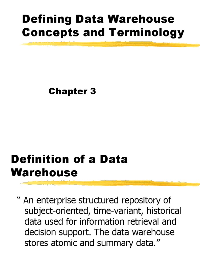 Data Warehouse Concepts and Terms | PDF | Data Warehouse | Oracle ...