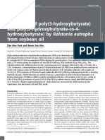 Production of Poly (3-Hydroxybutyrate) and Poly (3-Hydroxybutyrate-Co-4-Hydroxybutyrate) by Ralstonia Eutropha From Soybean Oil