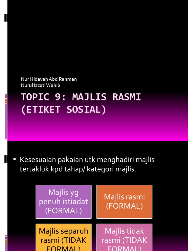 Majlis Rasmi, Adab Serta Protokol Majlis | PDF