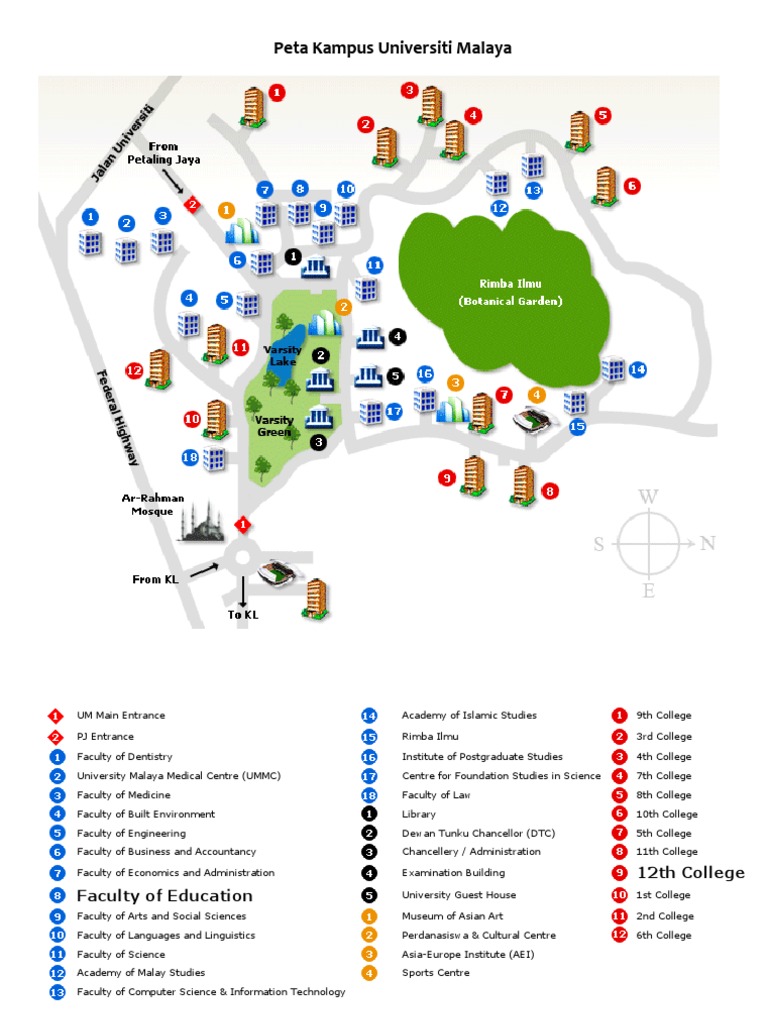 Universiti Malaya Campus Map | PDF