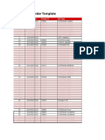 Work Order Template: Change # Date W Change ID WO Type