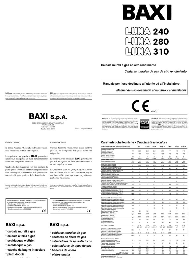 Manual Baxi Luna
