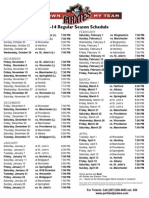 2013-14 Season Schedule