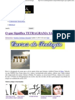 O Que Significa TETRAGRAMA SAGRADO - Portal Da Teologia PDF