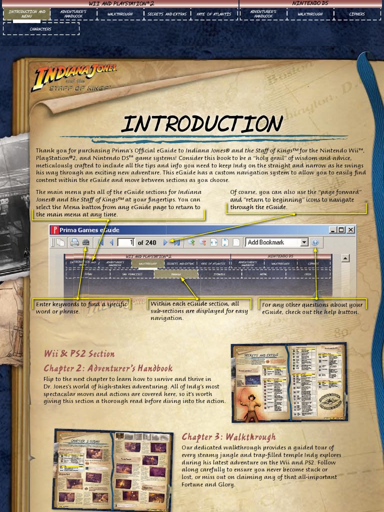 Indiana Jones & The Staff of Kings Official Game Guide - Excerpt | PDF |  Strategy Guide | Video Games