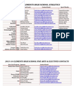 2013-14 Athletic and Fine Arts Contacts