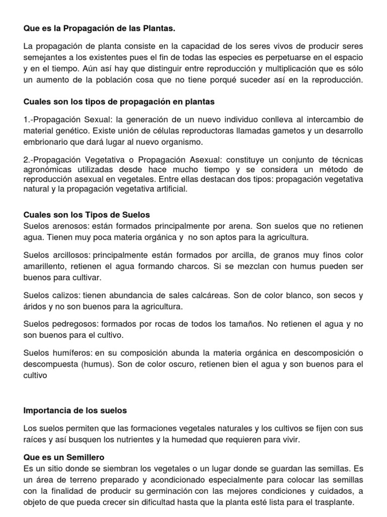 Que Es La Propagación de Las Plantas | PDF | Riego | Reproducción