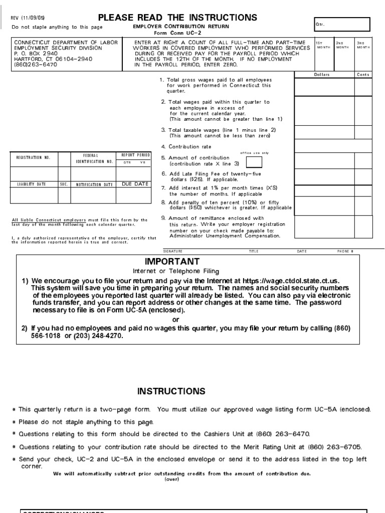 Connecticut Employer Contribution Report | PDF | Wage | Employment
