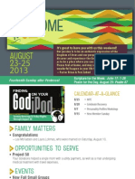Church Bulletin For August 23 & 25, 2013