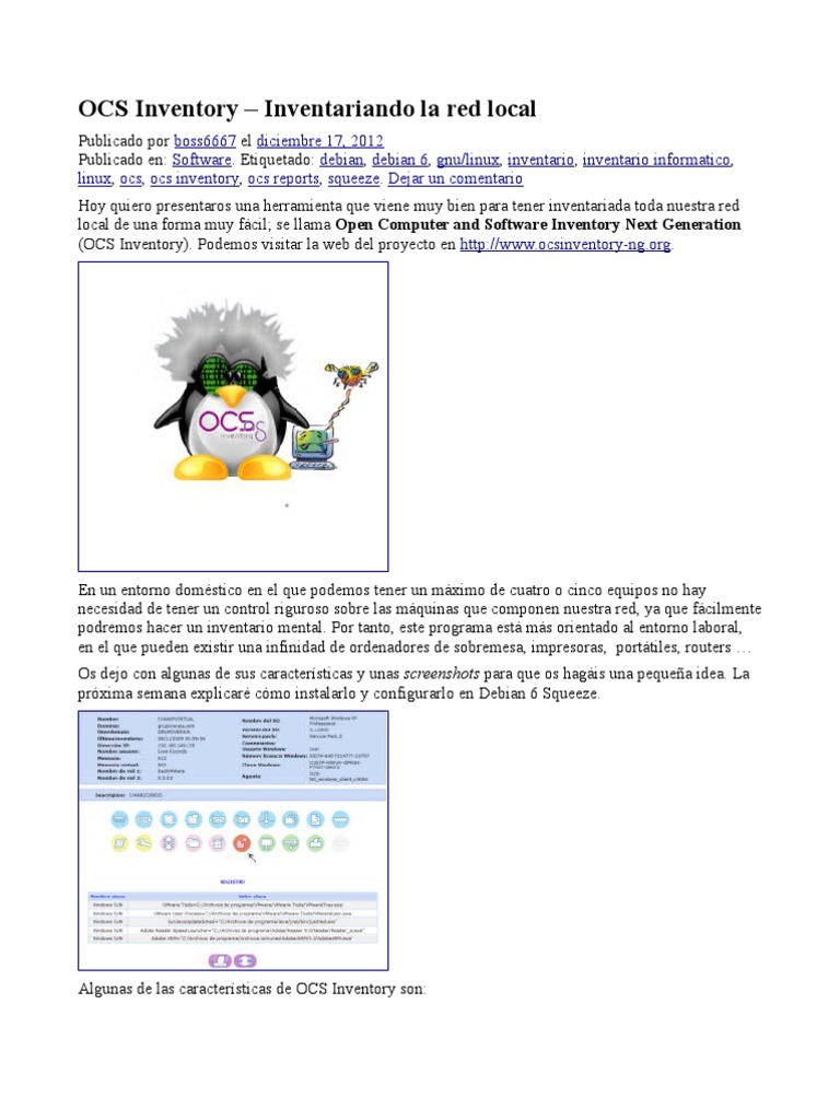 OCS Inventory: Gestión de Red Local en Linux | PDF | Servidor web ...